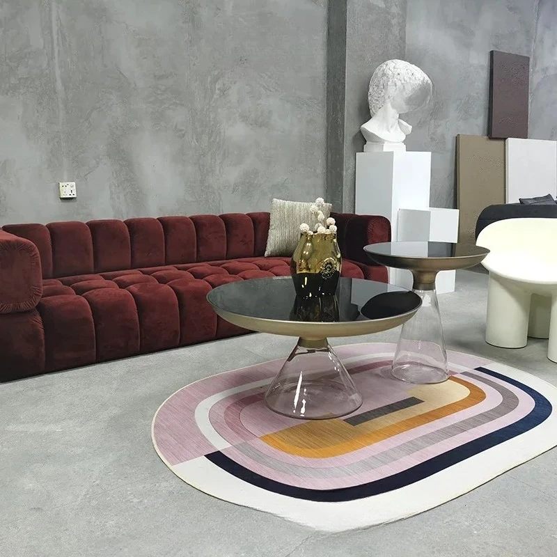Round Glass Edge Table Modern Minimalist Creative Transparent Combination Funnel Coffee Table