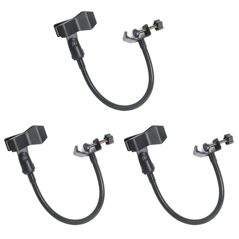

3X Flexible Gooseneck Microphone Stand With Desk Clamp For Radio Broadcasting Studio, Live Broadcast Equipment