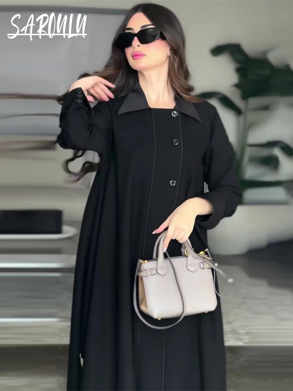 

Autumn Winter Medium Length Jacket For Women, Vintage Long Sleeves Coat, One Piece, New Arrival, Simple Fashionable Wear
