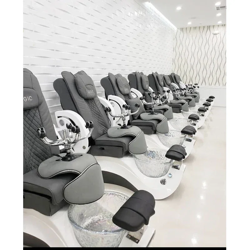 Great Foshan Factory Beauty Salon Pedicure Chair Grey Luxury Spa Pedicure Massage Chair For Sale