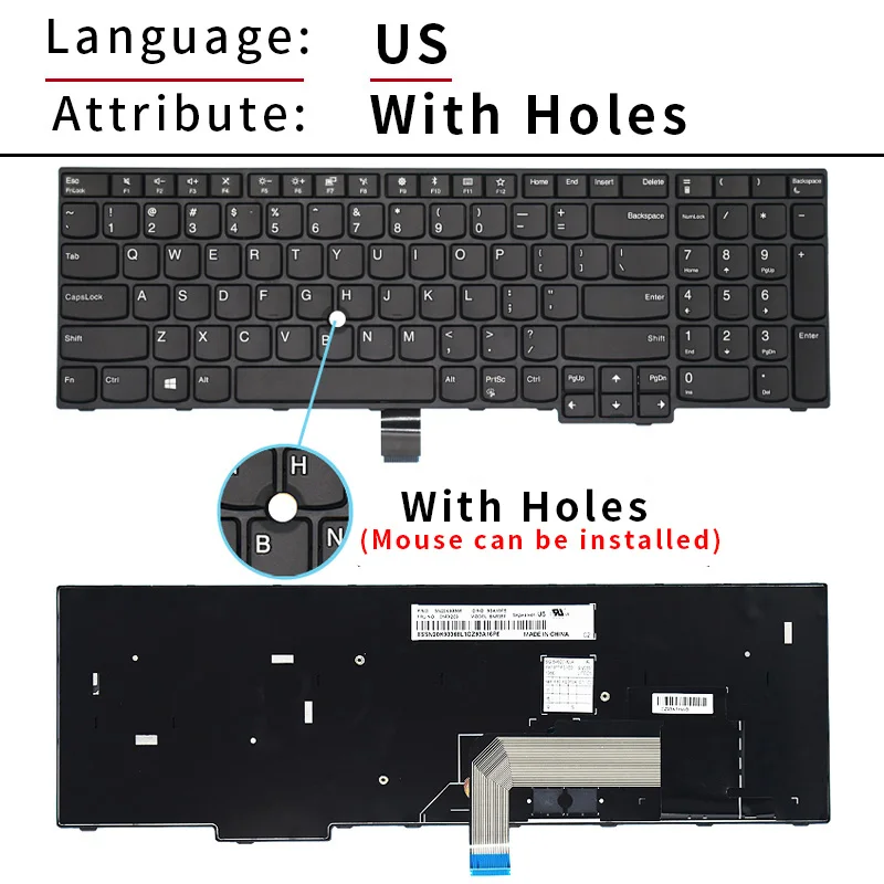 Clavier d'ordinateur portable russe et américain, pour Lenovo IBM ThinkPad E570 E575 E570C 01AX160 01AX200