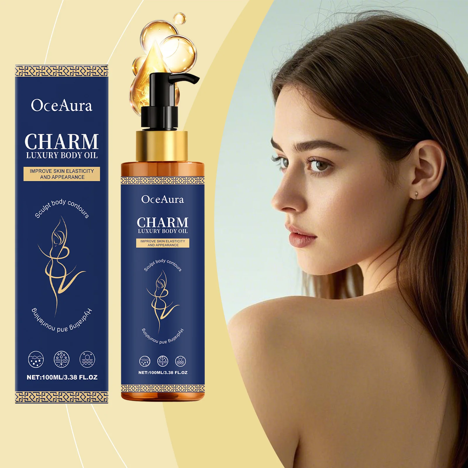 

OCEAURA Body Sooth Oils Relieve Stress Firm Skin Enhance Elasticity Brighten Luster Improve Roughness Deep Hydrate Body Care Oil