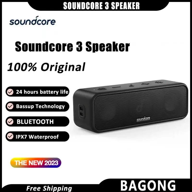 

2023 New Soundcore 3 Speaker Wireless Bluetooth Sound Pure Titanium Diaphragm Driver Home Bassup Stereo Technology Portable Gift