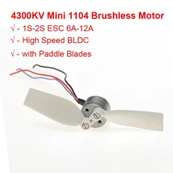 Mini 1104 motore Brushless con pale a pale 1S-2S ESC 6A-12A 4300KV DC ad alta velocità BLDC Mini FPV Traversing RC Drone Quadcopter