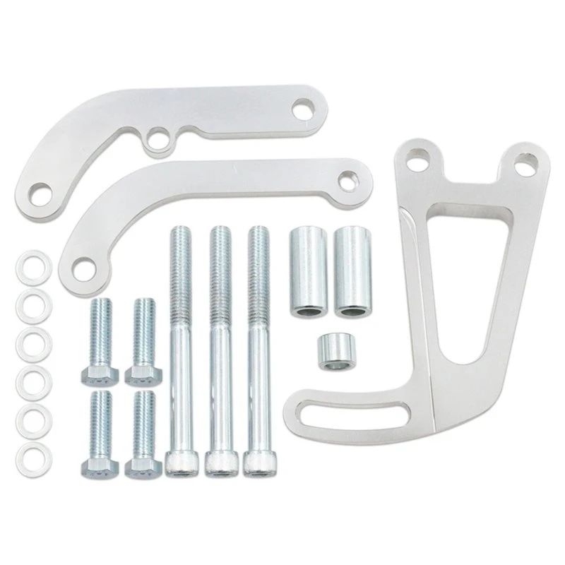 For Chevy SBC 350 LWP Long Water Pump Small Block Engine Power Steering Alternator Bracket Kit