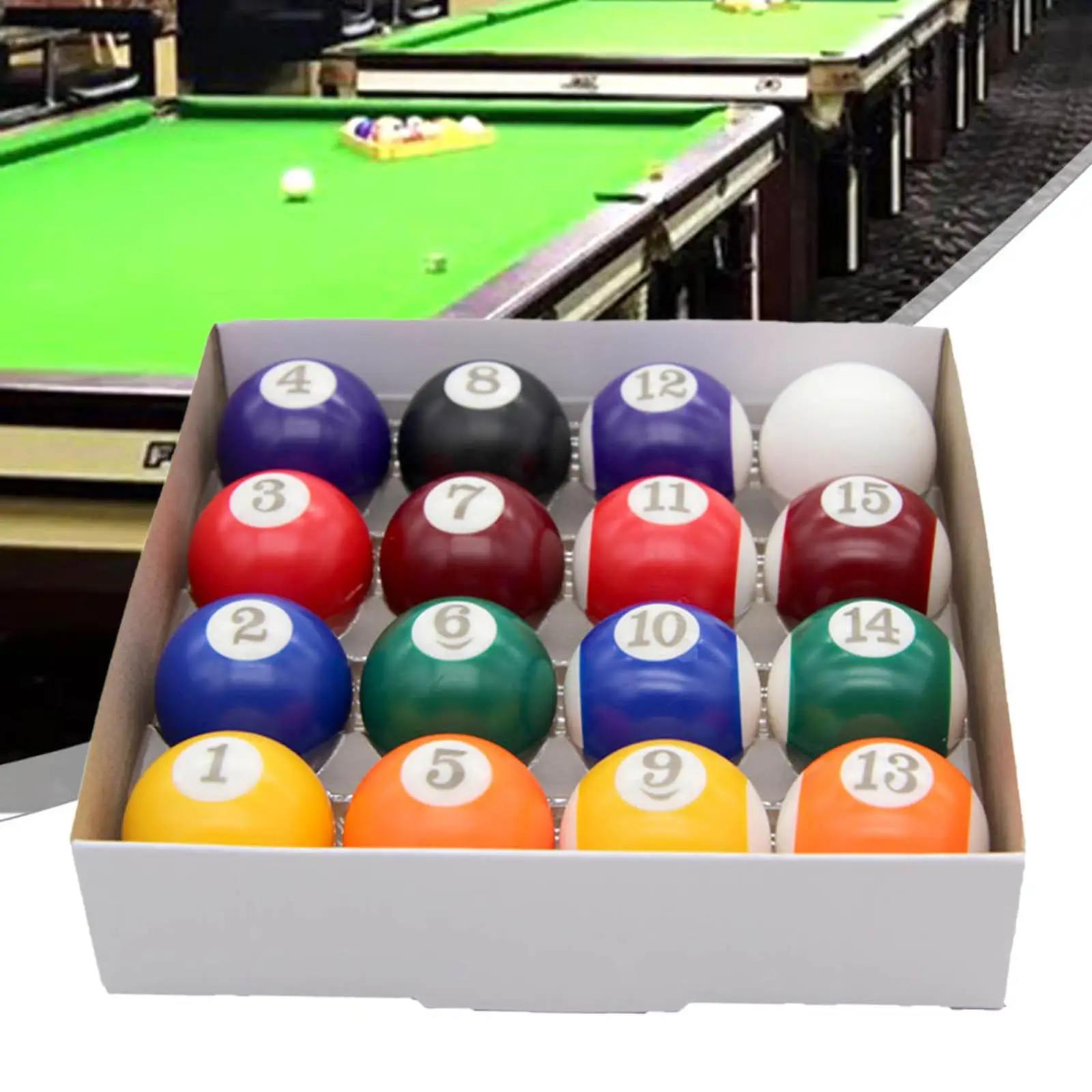 

16x Mini Pool Ball 1.26'' Table Accessory Pool Table Resin Billiard Ball Set for Recreation Exercise Sports Games Bars Leisure