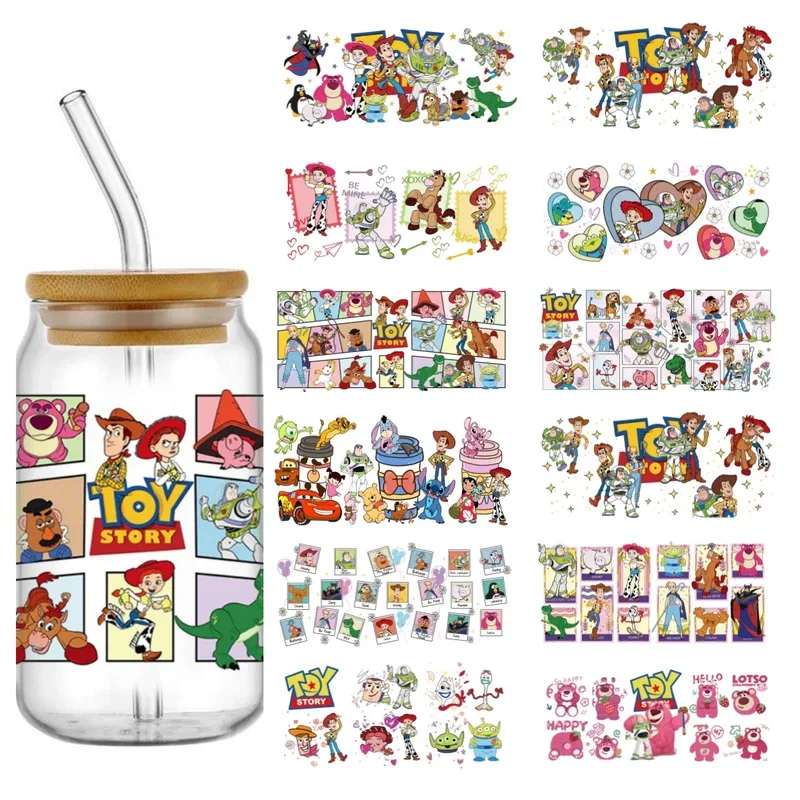 

New Arrival Custom 3D Toy Story 16oz DTF Mug Sticker UV Wrapping Waterproof Transfer Stencil DIY Tumbler Label