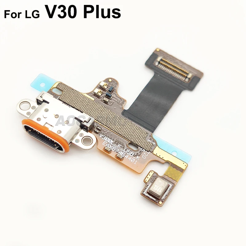 Aocarmo For LG V30 /V30+ Plus USB Charging Port Charger Dock Connector Mic Microphone Flex Cable Circuit Board Replacement Parts