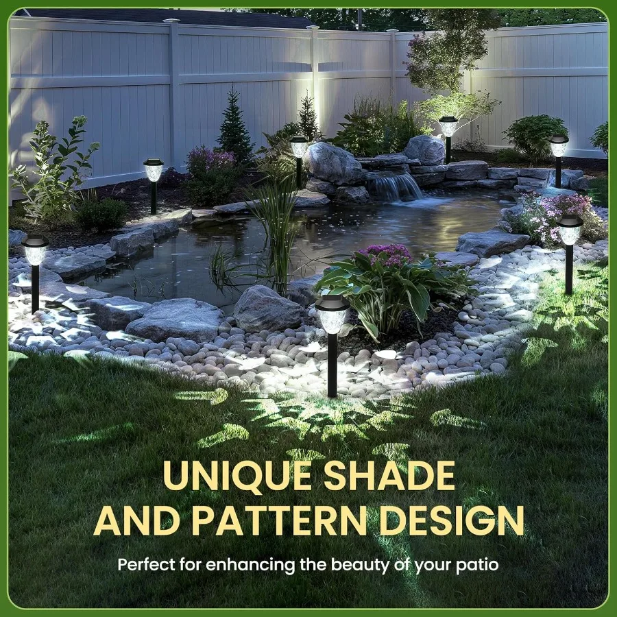 Luci solari per esterni Luci solari impermeabili per percorsi con un ottimo modello per l'arredamento del giardino Funzione di accensione/spegnimento automatico Ideale per l'esterno