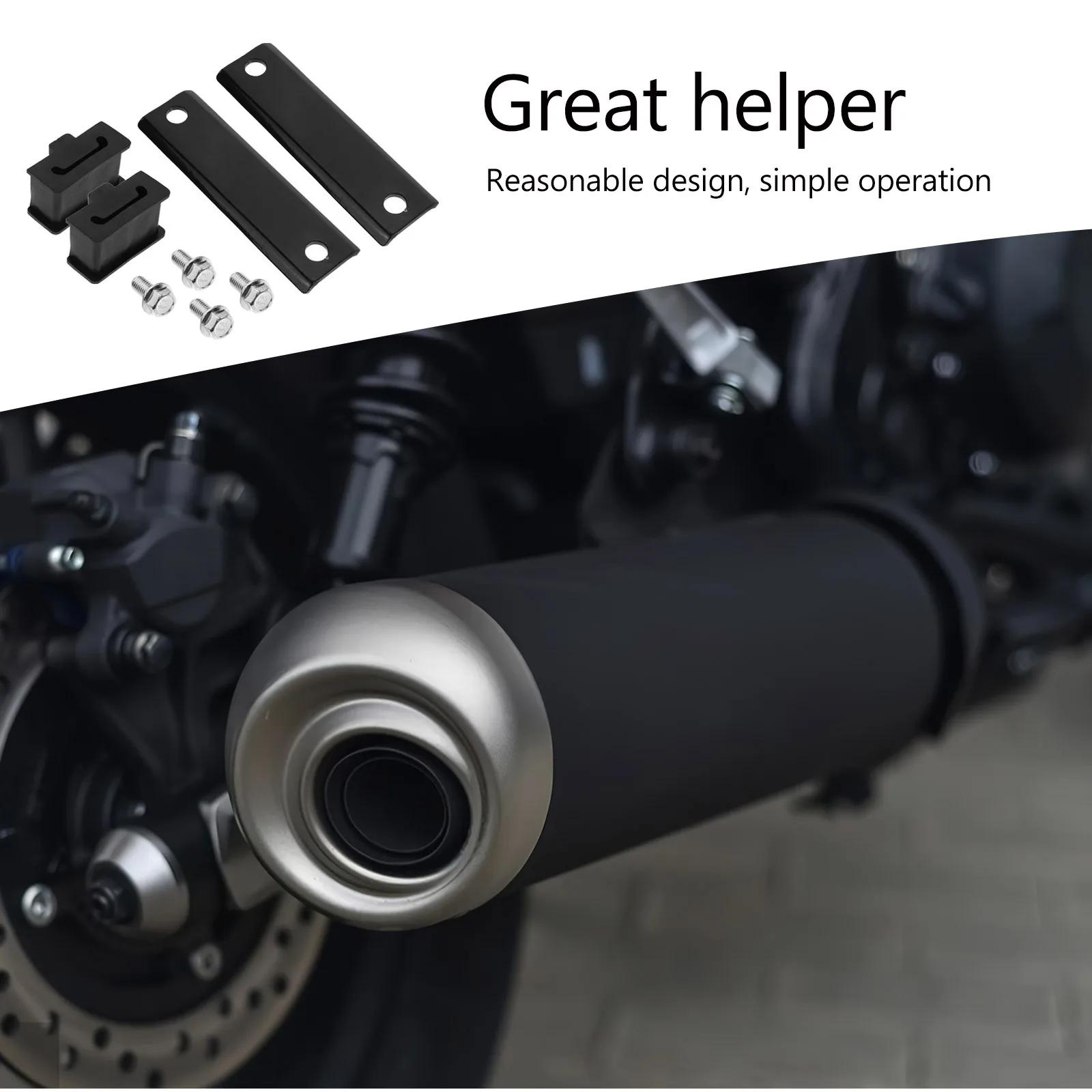 

1 set 1 Set Exhaust Muffler Pipe Bracket Rubber Metal Mount For Motorcycle Vibration Noise Crash Protection Bracket Replacement