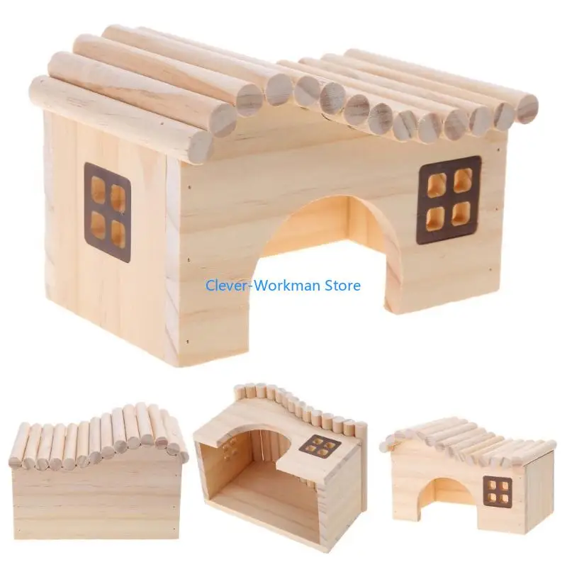 

24TD Wooden Waterproof Hamster Hedgehog Anti-mite House Beds Cage Assembly Pet