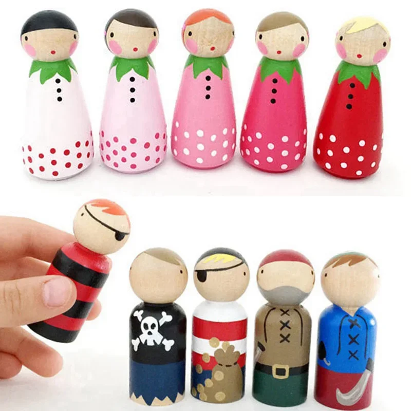 55pcs BOX Wooden Peg Dolls Unfinished Peg People Unpainted Peg Doll Bodies Natural Wood Shape Figures Decorative Peg Doll People