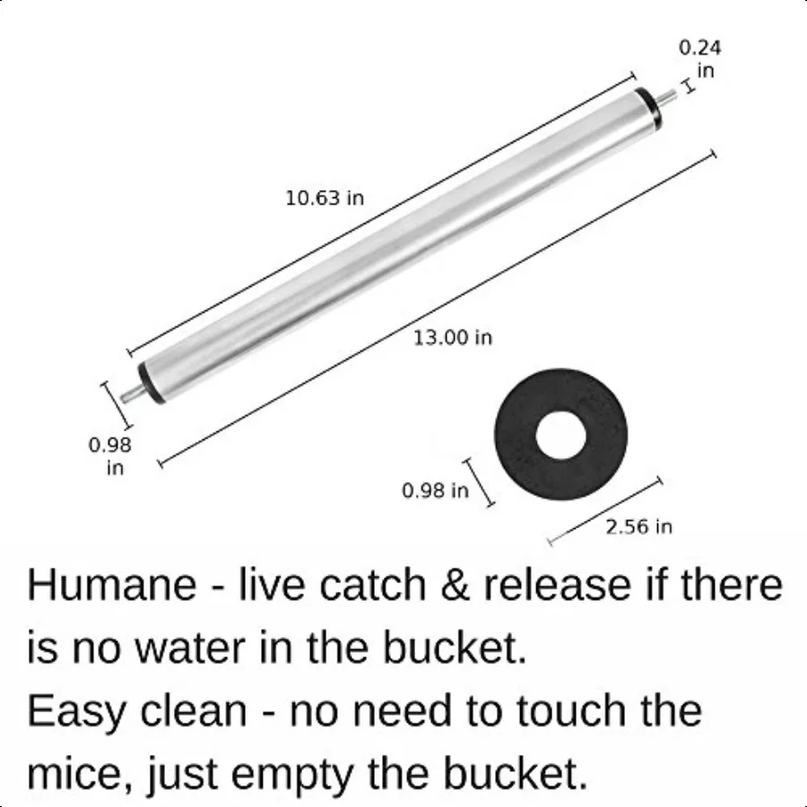 Mouse Trap Live Catch and Release Bucket Spin Roller with an Original Ring for Mice Rats Rodents. Humane. Auto Rolling Reset. S