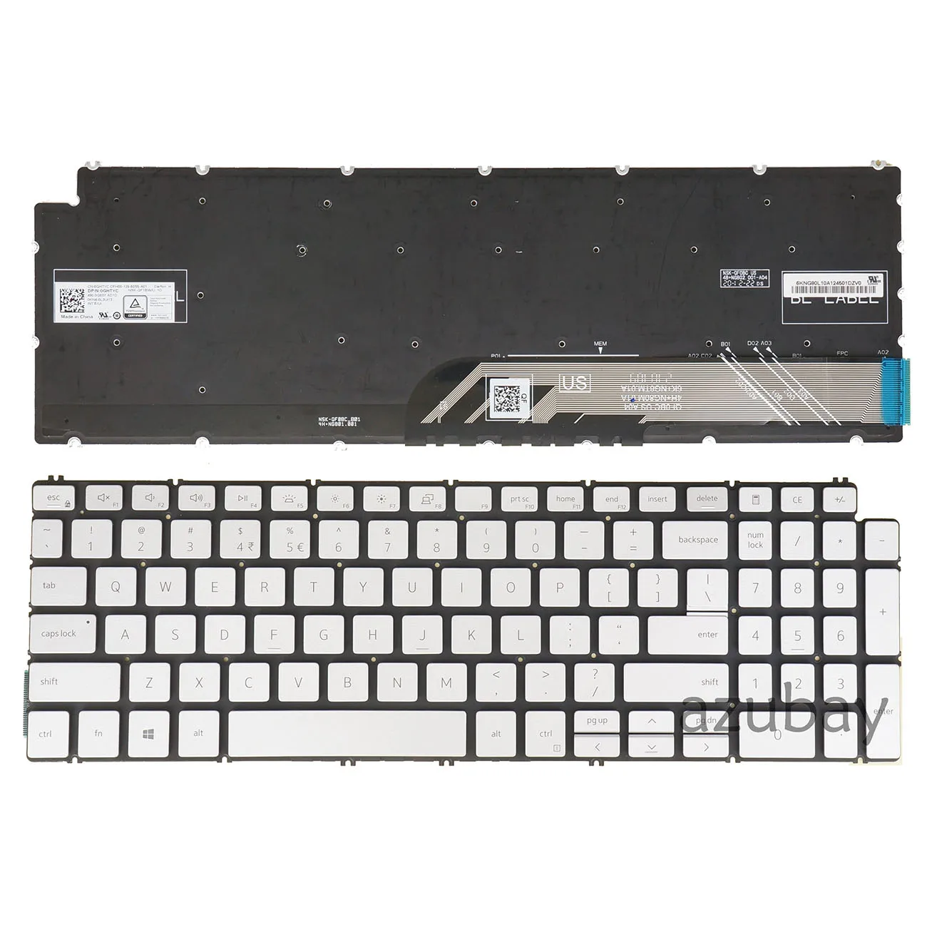 US Spanish BR Portuguese Hebrew Italian Swiss QWERTZ Backlit Keyboard For Dell Inspiron 5594 5598 7500 7501 7590 7591 7790 7791