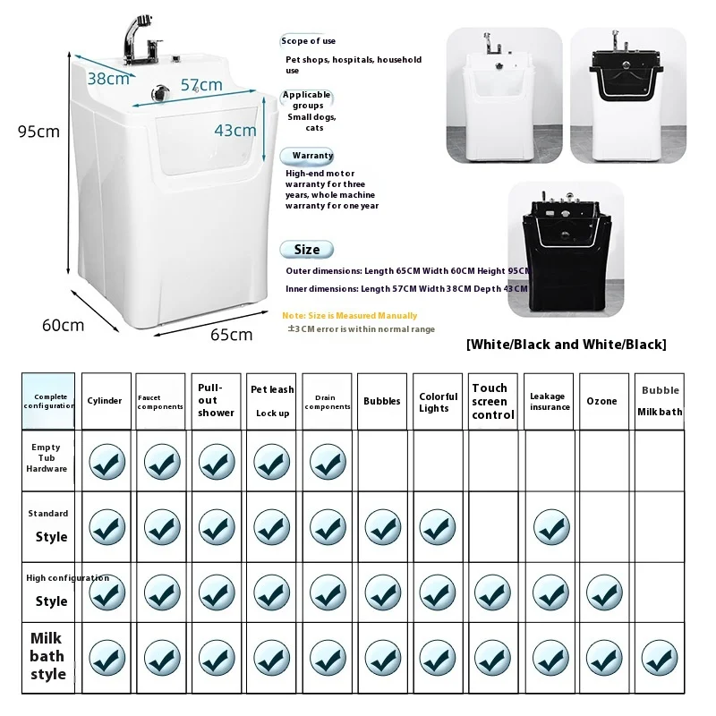 Heber Emma Pet Bath Tub for Cats And Dogs Spa Bath Solution with Tub