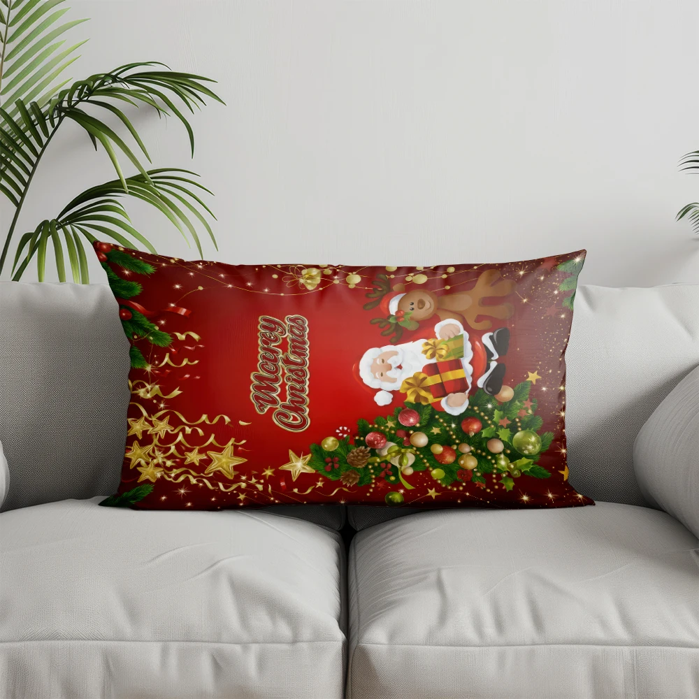 ديكور المنزل سانتا التماثيل عيد الميلاد وسادة غطاء مناسبة ل أريكة غرفة نوم سيارة وسادة غطاء وسادة مستطيلة الظهر وسادة