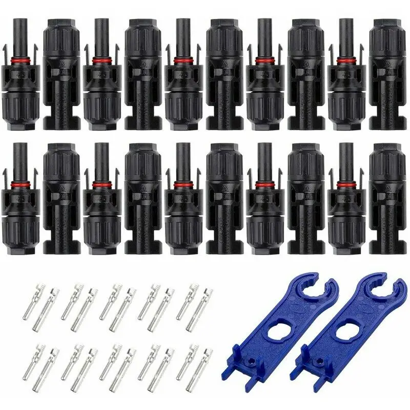 

10 Pairs 30A MC4 Connector with 1pair Spanner connected Solar Panel Connectors Male Female IP67 1000Vdc for Solar System Use