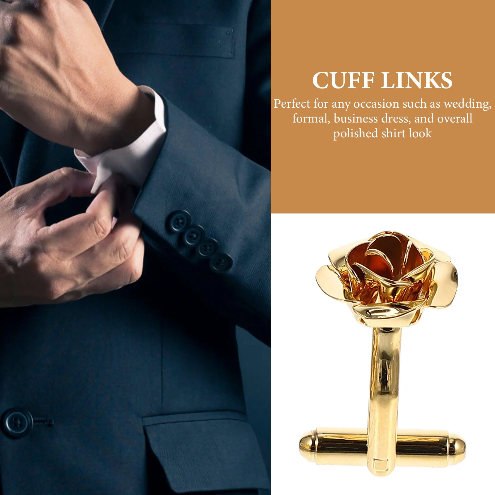 

1 Pair Rose Shape Cufflinks For Men Classic Shirt Wedding Gift Business Cuff Links Mens Cuff Accessories Alloy Magnetic Buttons