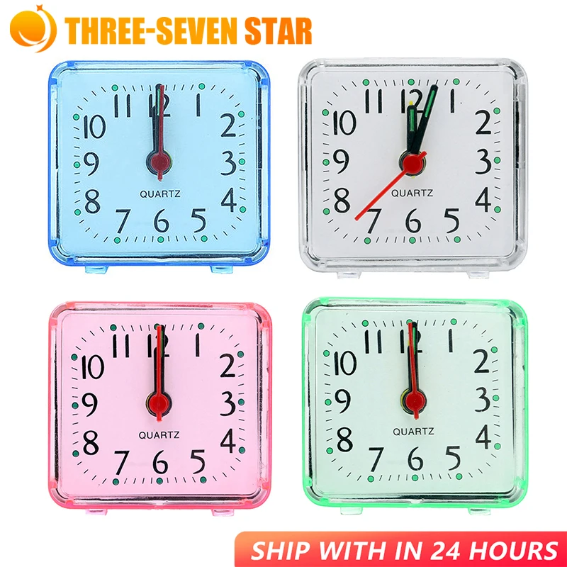 LED Creative Alarm Cute Small Square Crystal Single Face Snooze Mute Calendar Bedroom Bedside Office Desktop Electronic Clock