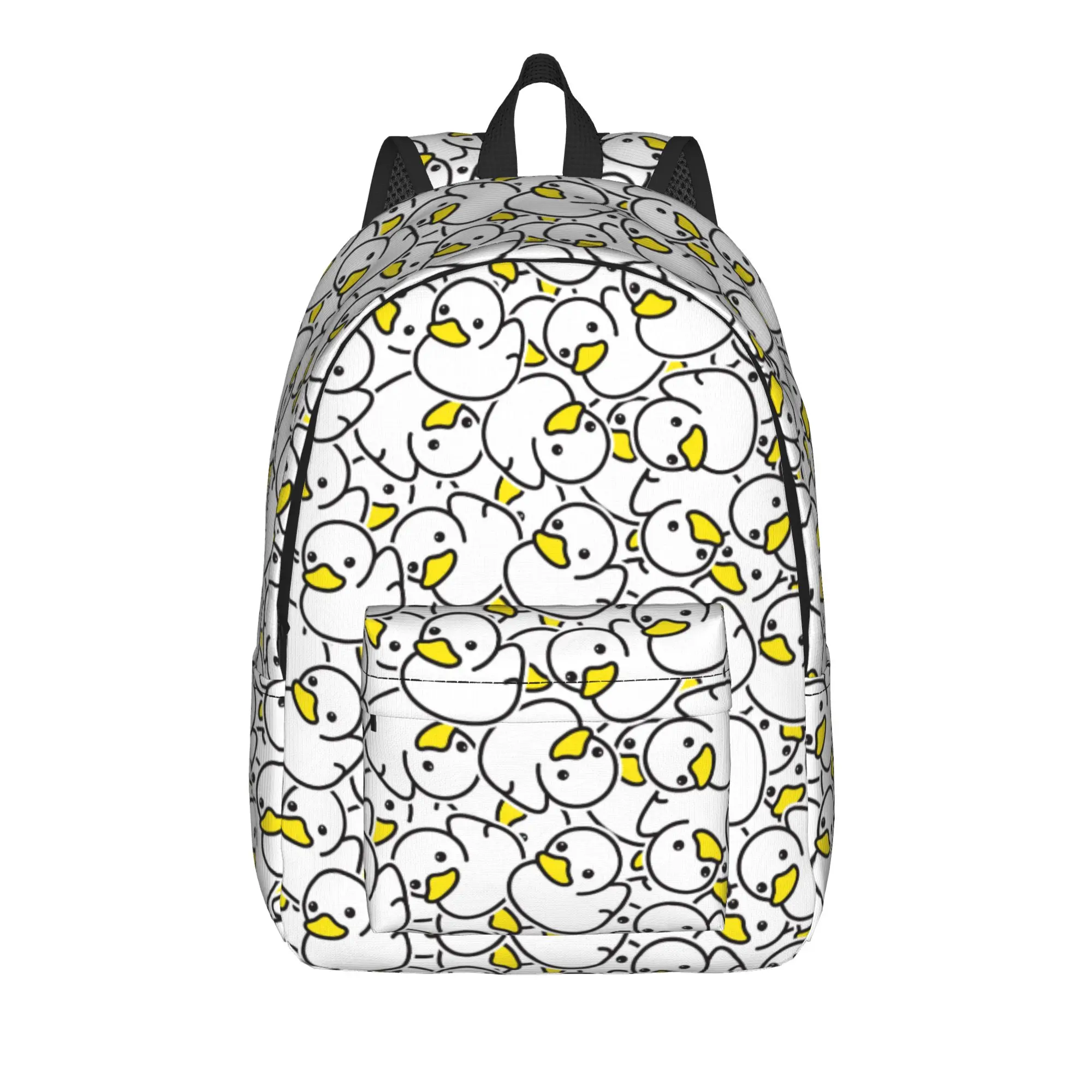 Duck Seamless Pattern Vector Rubber Ducky Backpack  Daily Backpacks Men High Quality Big School Bags Fun Rucksack