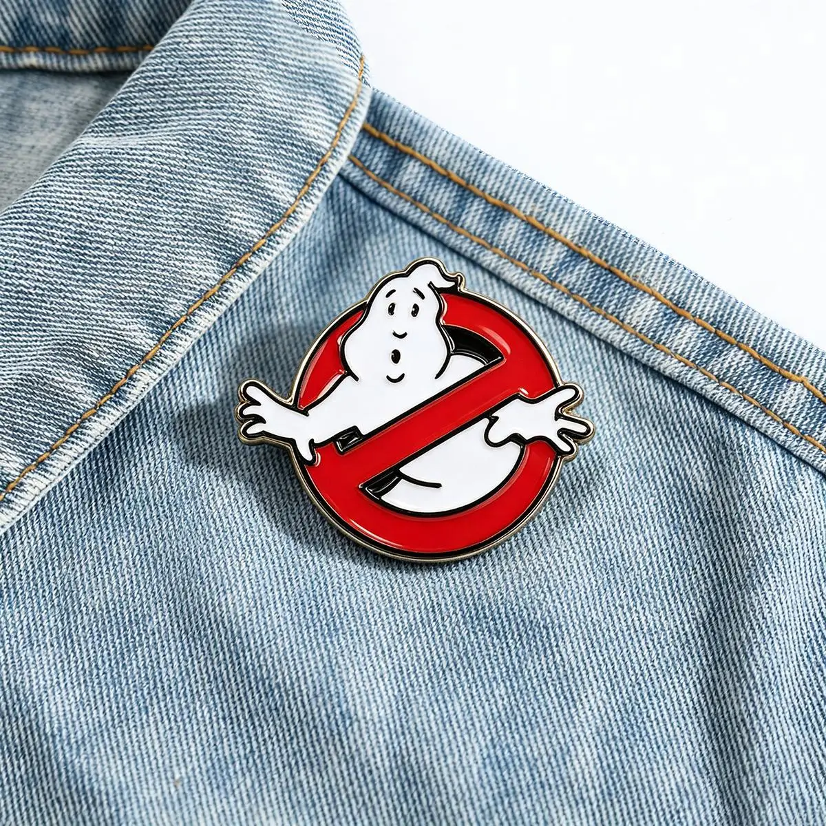 Cartoon Fantasy Movie Logo Enamel Brooch Prohibited Ghost Metal Badge Backpack Lapel Pin Clothing Accessories Gift For Friends