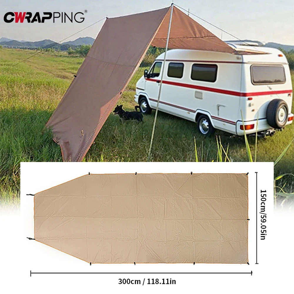 Car Side Shelter Shade Camping Waterproof UV Auto Rooftop Rain Canopy Awning Tent Camping Car Equipment  for Camper Accessories