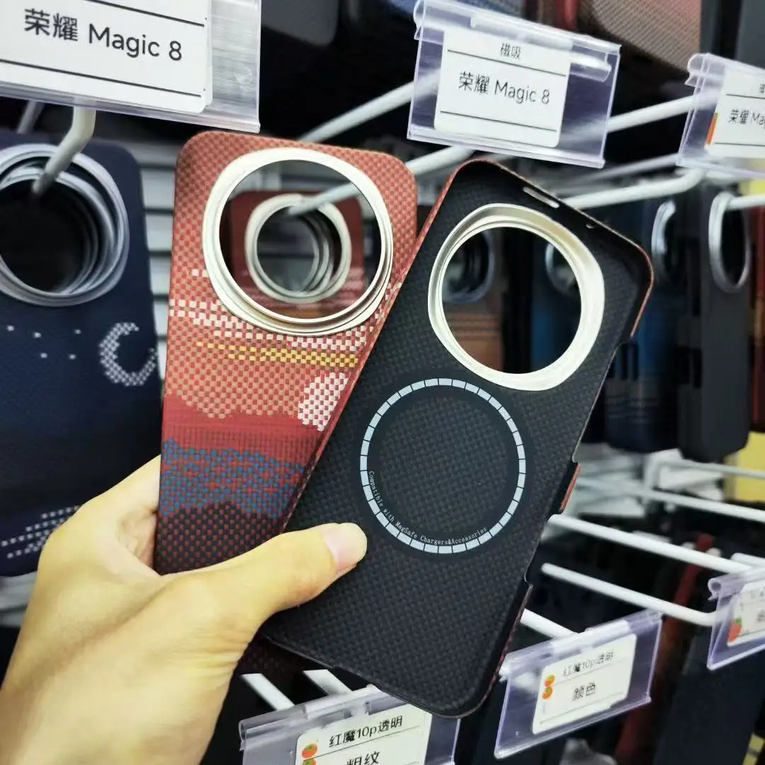 حافظة هاتف مغناطيسية حقيقية 600D من ألياف الكربون الأراميد لهاتف Honor Magic 8 Pro 5G Global Magic8 Magic8Pro Magsafe #4