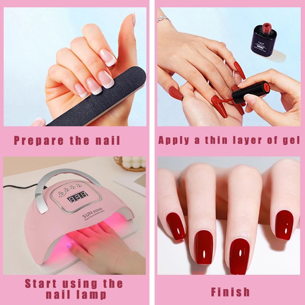 Sun X12 Max UV LED Pink Nail Lamp for Fast Drying Gel Nails Polish 66 LEDS  Nail Dryer Professional Manicure Salon Tool