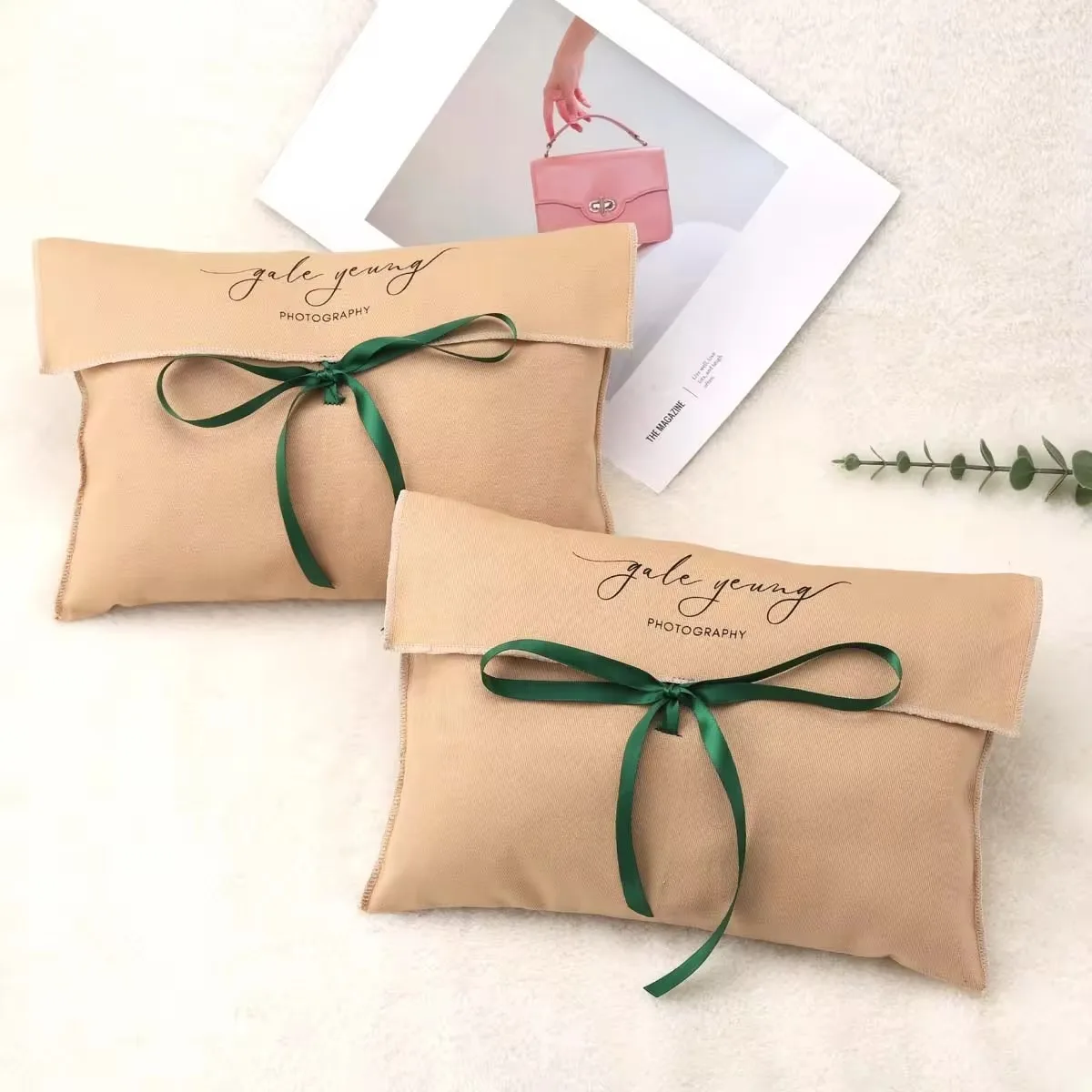 Luxury Envelope Custom Logo Printing Cotton Twill Dust Bag For Packaging Handbag Envelope Dust Pouch