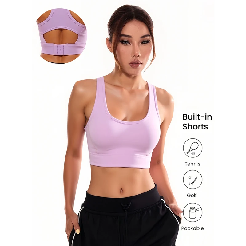 Women Seamless Yoga Vest Comfortable Non-Underwire Running Push Up Tank Top Woman 2026 Gym Shock-Proof Sports Bra Crop Top