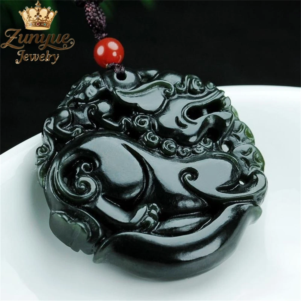 

Натуральный Hetian Jade Ingot Pi Xiu Нефритовый круглый кулон Роскошное качество ювелирных изделий Лидер продаж модные украшения изысканные подвески подарок