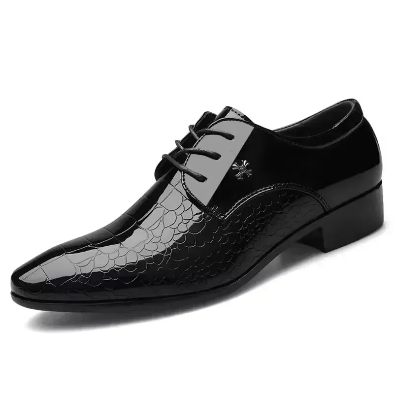 2026 Pointed Toe Dress Plus Size Shoes Newest Italian Oxford Shoes for Men Classic Derbies Luxury Patent Leather Wedding Shoes