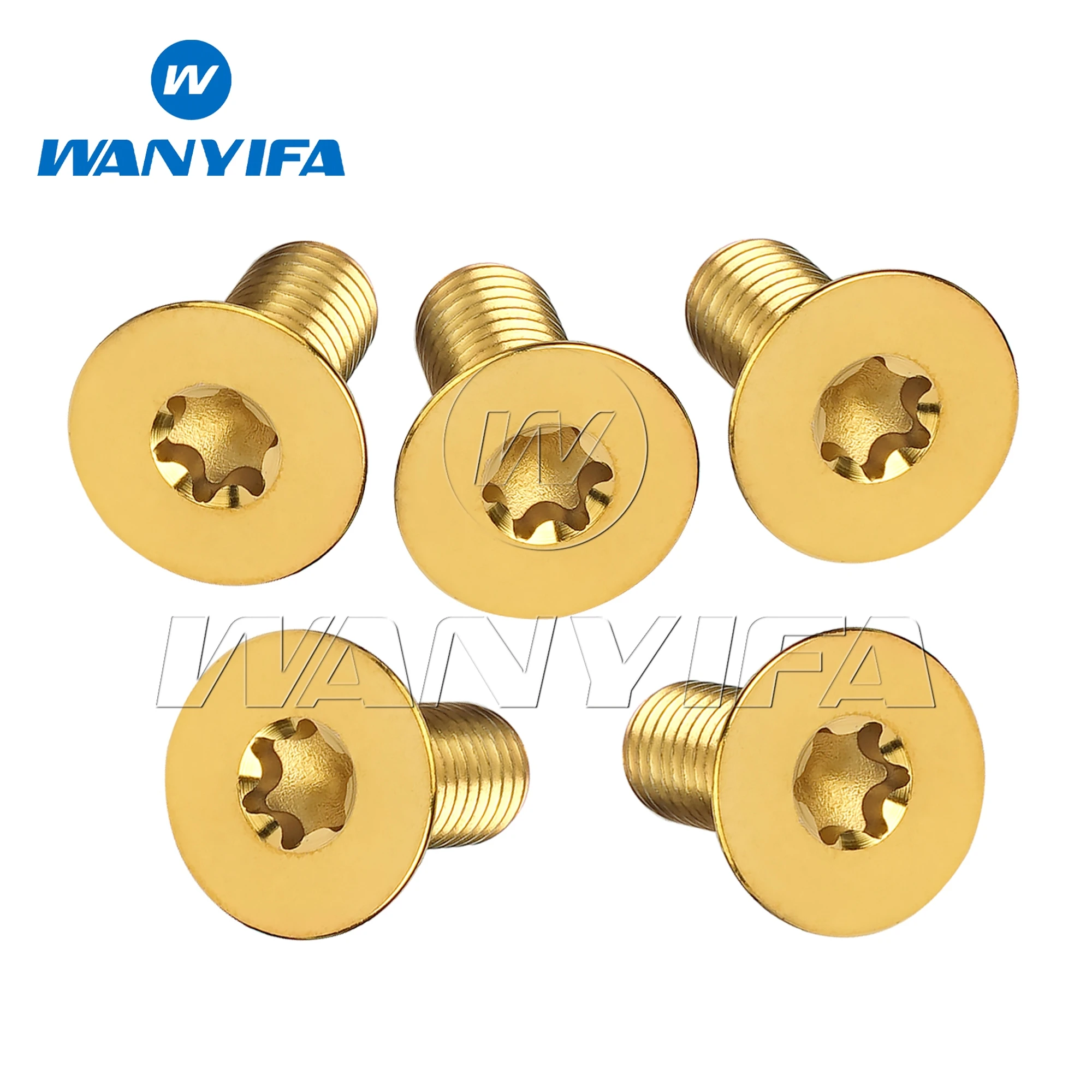Wanyifa Titanium Bolt M6/M8 Length 15 20mm Torx Flat Countersunk Head Screw Inside Plum Blossom Bike Modification Screws 5/12PCS