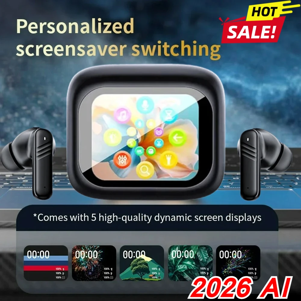 Auriculares profesionales ANC, traductor AI, 100 idiomas, 40H de reproducción, Control táctil con un solo toque, insignia, cancelación de ruido, novedad de 2026