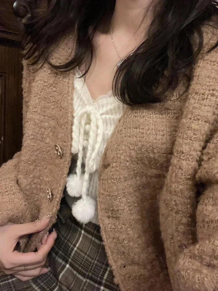 T-shirt à manches longues à lacets pour femmes, t-shirts mignons pour adolescents, haut élégant, mince, dentelle, coréen, doux, preppy, Kawaii