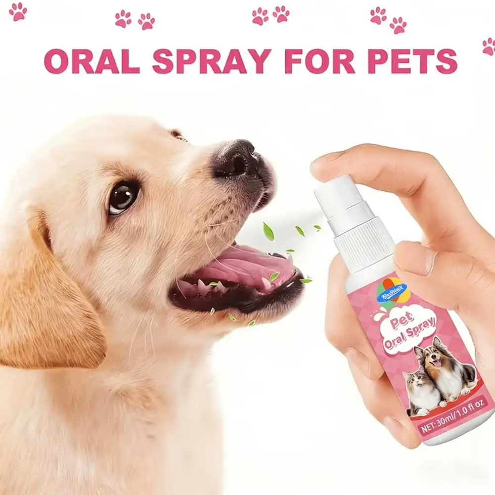 Dog Cat Pet Oral Spray Bad Breath Remover Teeth Cleaning Tartar Plaque Control Deodorant Freshener Water Additive Care Liquid