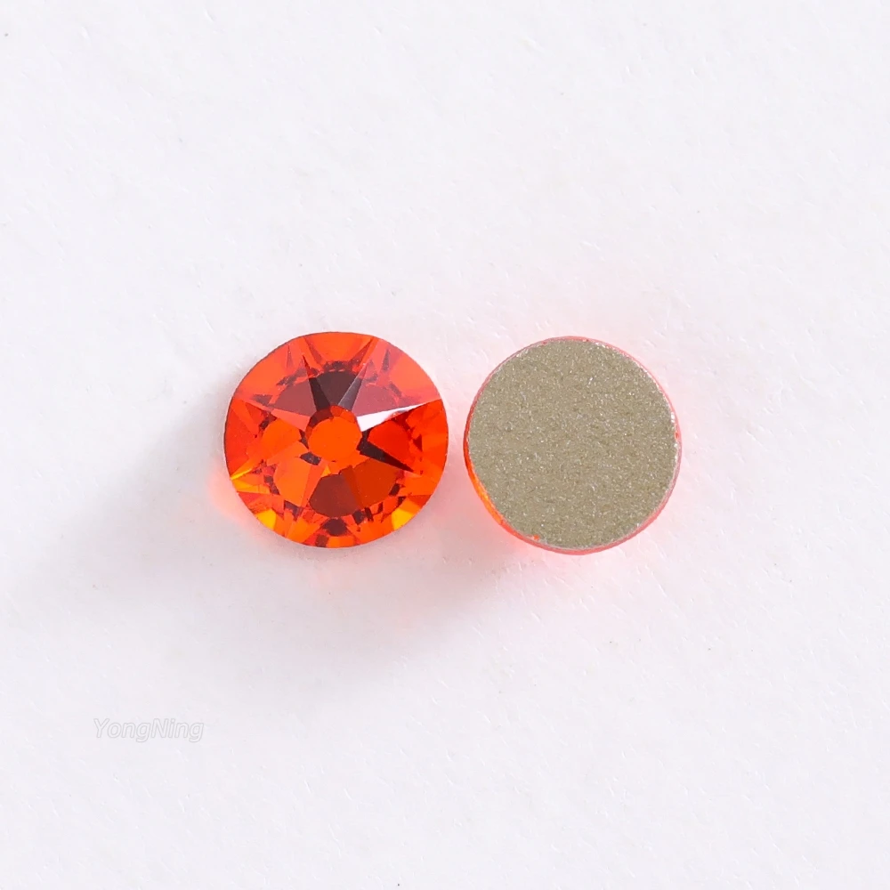 

Yongning Orange 8 Big 8 Small 2088 glass Non hotfix Rhinestones flatback crystals stone glitters for nail garment wedding