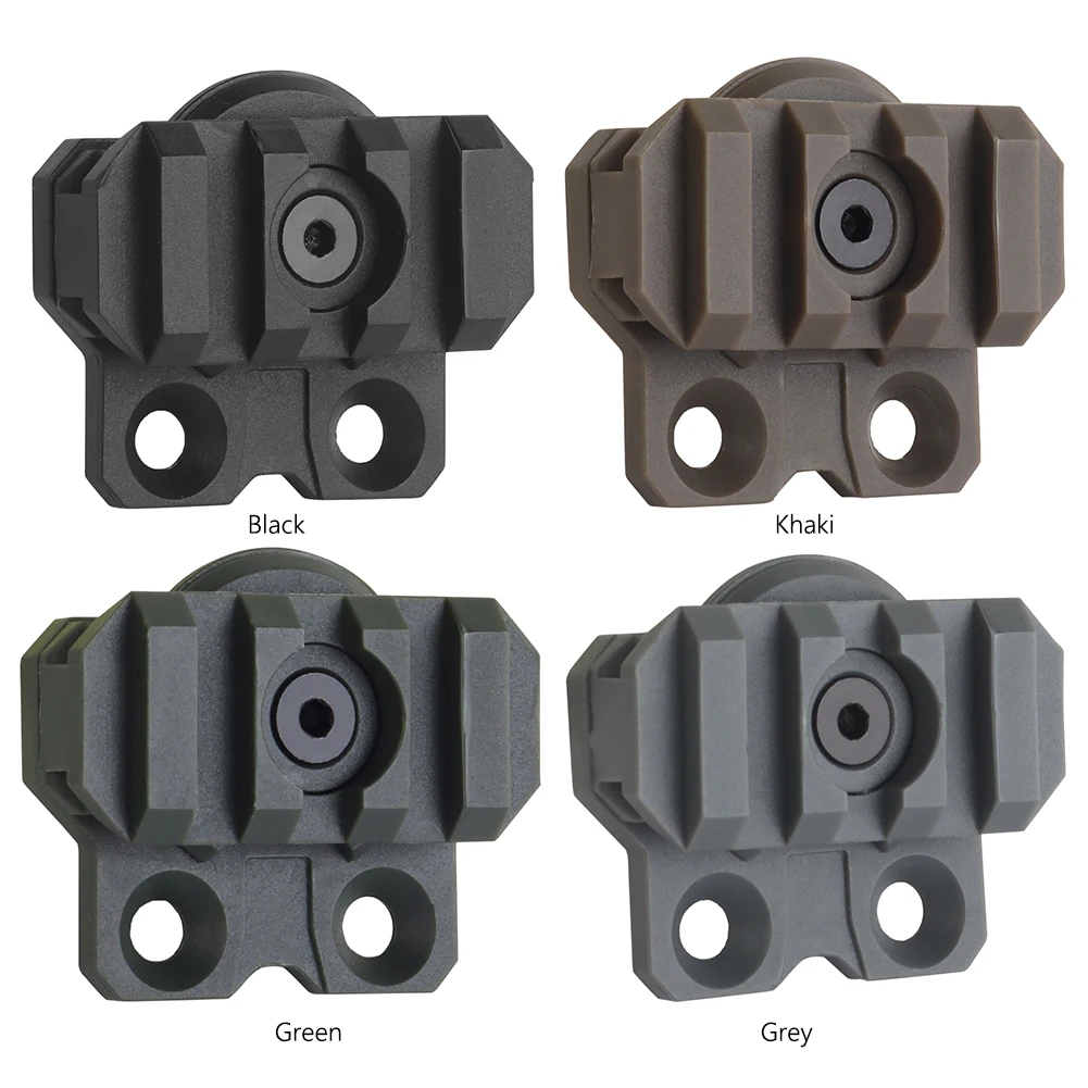 Adattatore per binario laterale per casco Rotazione regolabile a 360 gradi Supporto per torcia per binario per casco in nylon per M-LOK