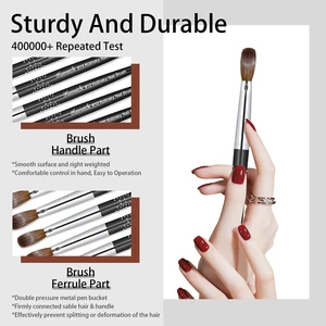 Kemeisi-Kolinsky Acrylic Brush Set of Nail, Professional Art Accessories, 3D, Pure, Handmade, #8- #16 12 Main sales brush Kolinsky - №4