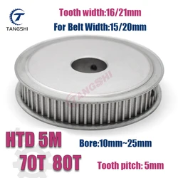 HTD 5M 70Teeth 80Teeth Synchronous Timing Pulley Bore10mm to 25mm for Width 15/20mm Belt 5M-70/80 Teeth Timing Pulley 5M 70T 80T