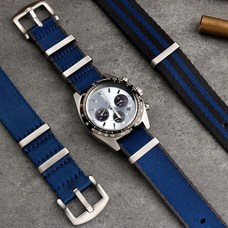 20mm 22mm Dark blue gray Khaki nylon strap Band Men\'s For Omega Seahorse mido Casio Seiko NO 5 Samsung Galaxy Sports watchband