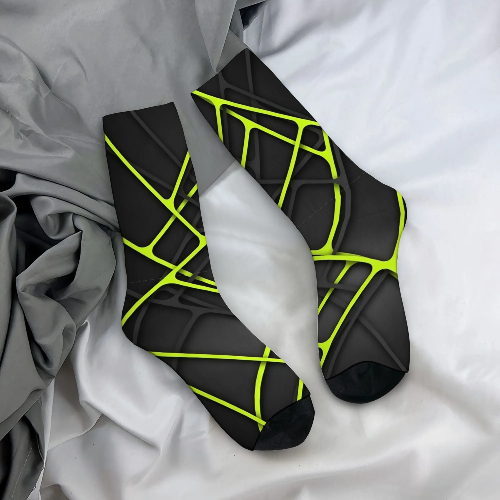 Interlocking Mesh Socks Non-slip Elastic Lightweight Men's Socks Cycling Hiking City Walks Fashion Harajuku Compression Socks