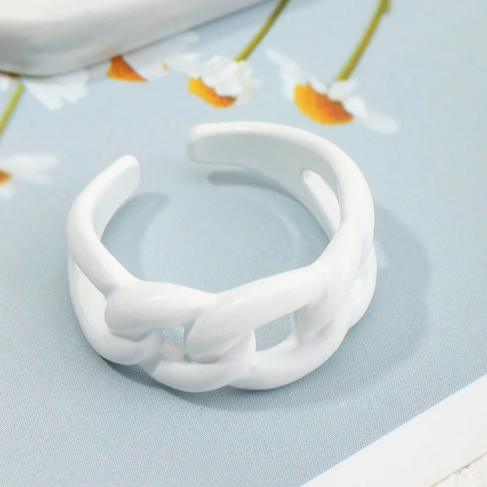 Trendy Chic Design Irregular Twine Cross Hollow Out Color Rings Silver Color For Woman Vintage Handmade Charm Funny Jewelry Gift