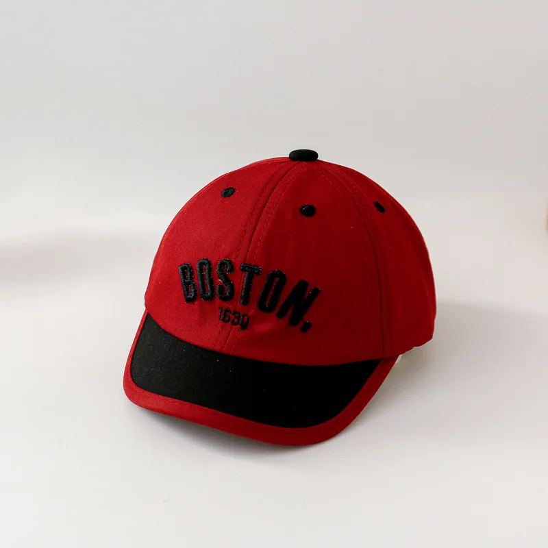 

Color Block Children Duck Tongue Hat Hard Eave Kids Sunshade Baseball Hats Embroidery Letter Baby Peaked Cap 8-36M Outdoor Visor