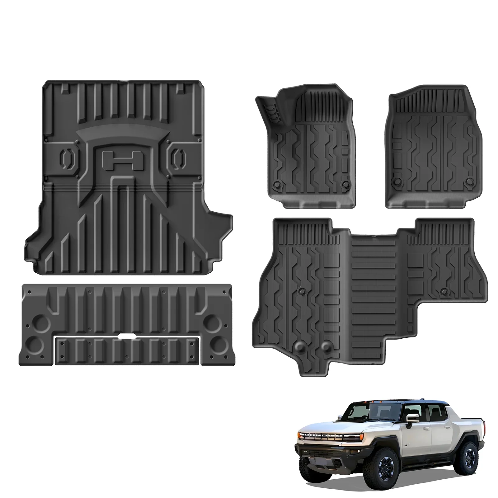 LUCKEASY for GMC Hummer EV Pickup 2022-2024 Car Floor Mats Protective Mat Car Accessories TPE Waterproof Foot Pad Left Rudder