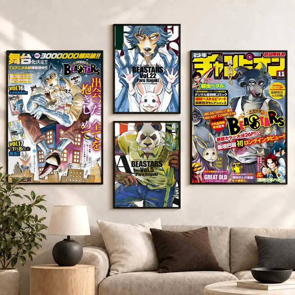 Beastars Anime Animal Cast Dramatic Manga Collection Poster Aesthetic Art Print for Bedroom & Living Room Decor, Unframed