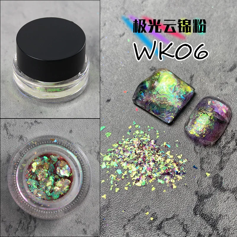 1PC Opal Aurora Angel Nail Art Flakes (płatki opalizujące) Aurora Shattered Glass Glitter Flakes Opal opalizujący do zdobienia paznokci