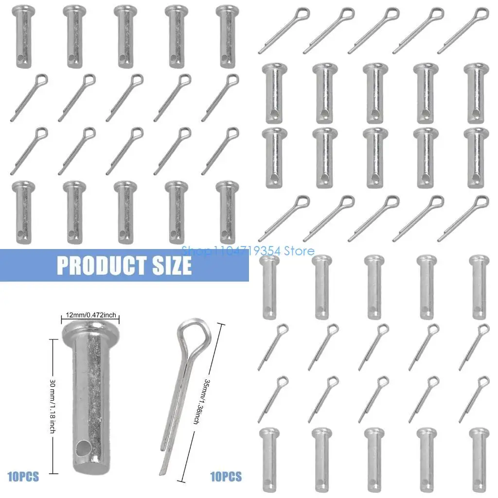 0XLD 10Pcs Stainless Steel Link Hinge Pin Fastening Bolts for Trailer Lock Enduring