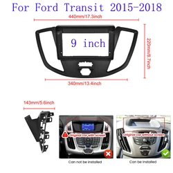 9 Inch Car Frame Fascia Adapter Canbus Box Decoder Android Radio Dash Fitting Panel Kit For Ford Transit 2015-2018
