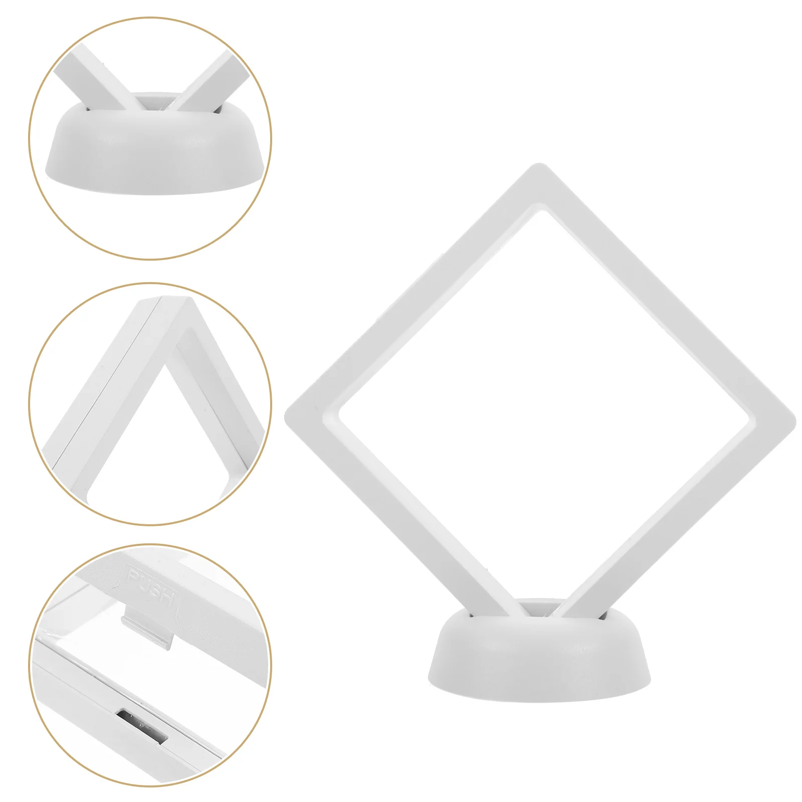

5 Sets 3D Floating Frame Transparent Display Box For Jewelry Coin Medal Use Plastic Pe Material Gift Idea